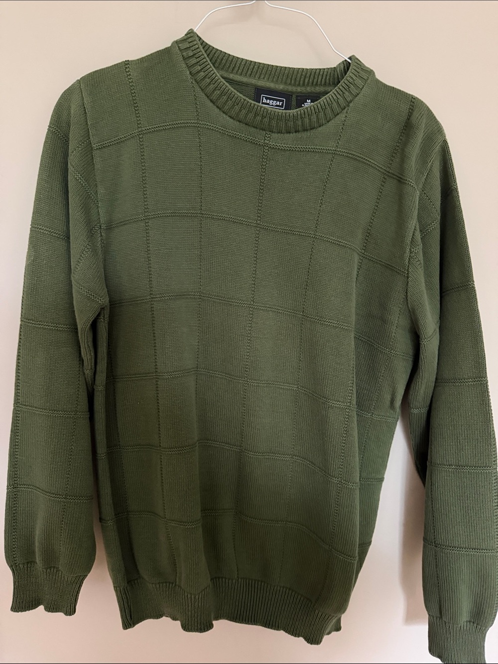 Haggar Olive Crewneck Knit Sweater for Men